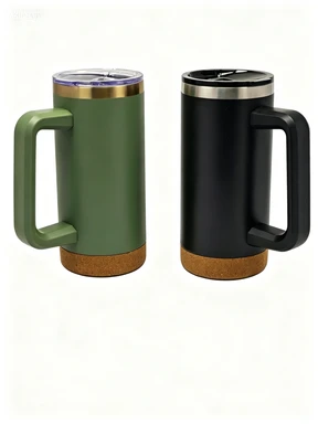 16oz Handle Tumbler With Cork Base